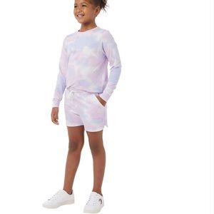 The 32 Degrees Girls Youth 2-piece Long Sleeve Top and Shorts Set
